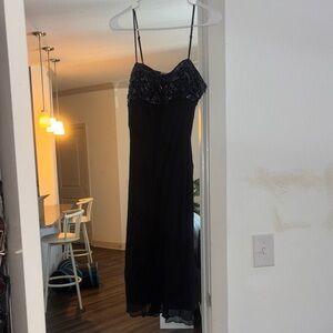 Elegant VINTAGE Black Spaghetti Strap Dress by Stenay